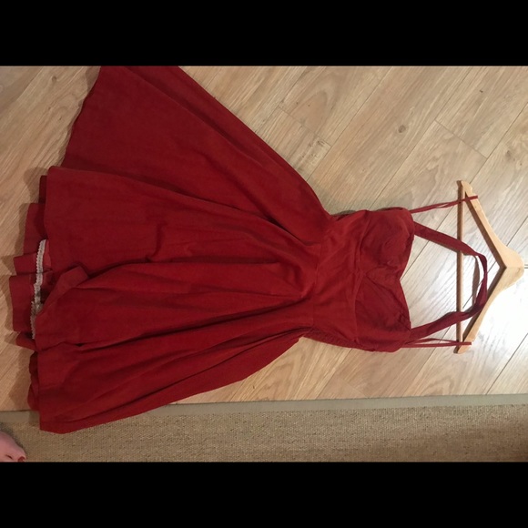 Rust colored baby corduroy full circle dress. - Picture 1 of 5